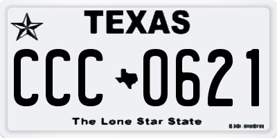 TX license plate CCC0621