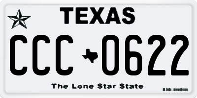 TX license plate CCC0622