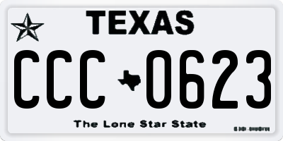 TX license plate CCC0623