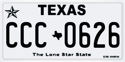 TX license plate CCC0626