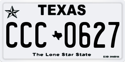 TX license plate CCC0627