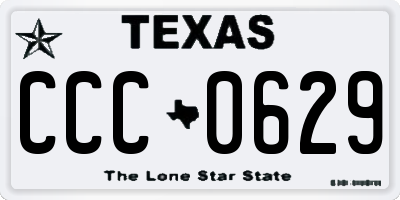 TX license plate CCC0629
