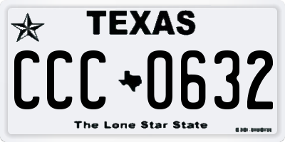 TX license plate CCC0632