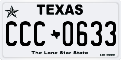 TX license plate CCC0633
