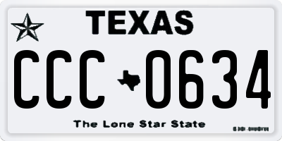 TX license plate CCC0634