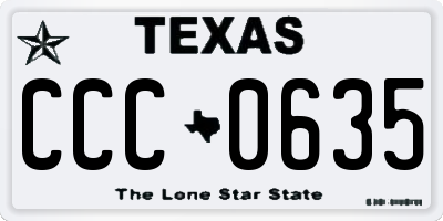 TX license plate CCC0635