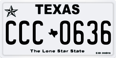TX license plate CCC0636