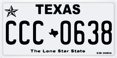 TX license plate CCC0638