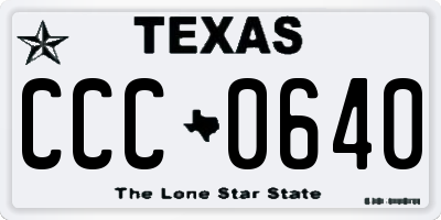 TX license plate CCC0640