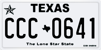 TX license plate CCC0641