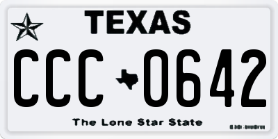 TX license plate CCC0642