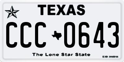 TX license plate CCC0643