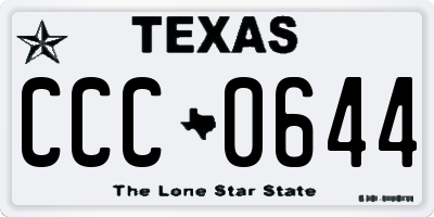 TX license plate CCC0644