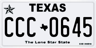 TX license plate CCC0645