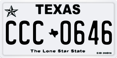 TX license plate CCC0646
