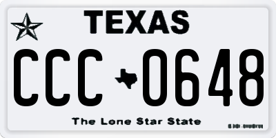 TX license plate CCC0648