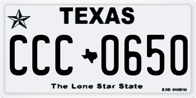 TX license plate CCC0650