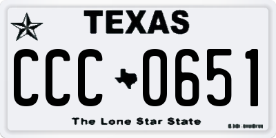 TX license plate CCC0651