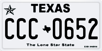 TX license plate CCC0652