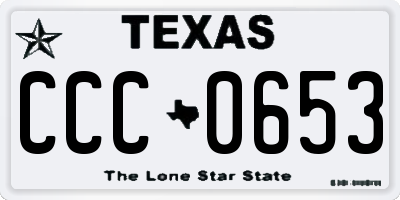 TX license plate CCC0653