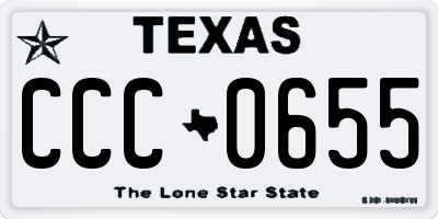 TX license plate CCC0655