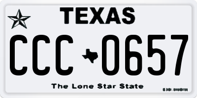 TX license plate CCC0657