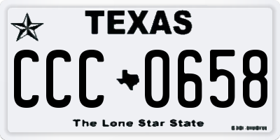 TX license plate CCC0658
