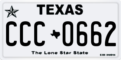 TX license plate CCC0662