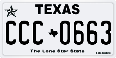 TX license plate CCC0663