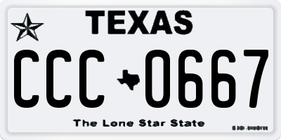 TX license plate CCC0667