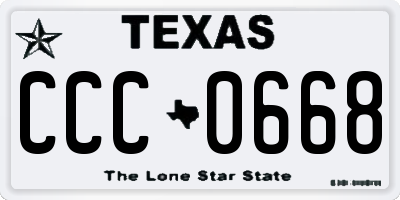 TX license plate CCC0668