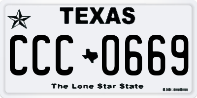 TX license plate CCC0669