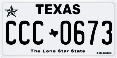 TX license plate CCC0673