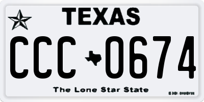TX license plate CCC0674