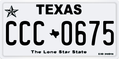TX license plate CCC0675
