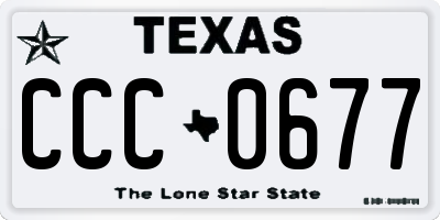 TX license plate CCC0677