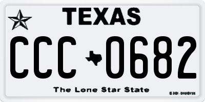 TX license plate CCC0682