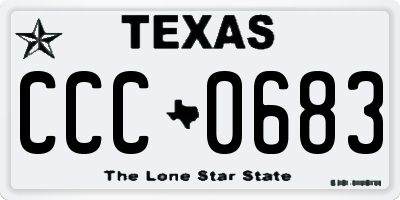 TX license plate CCC0683