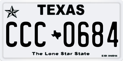 TX license plate CCC0684