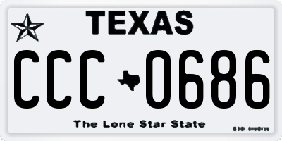 TX license plate CCC0686