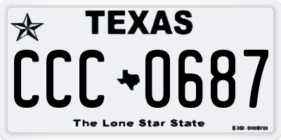 TX license plate CCC0687