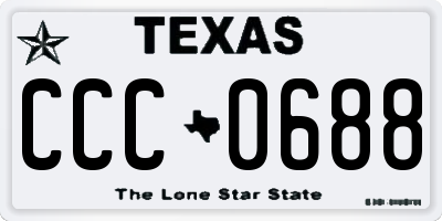 TX license plate CCC0688