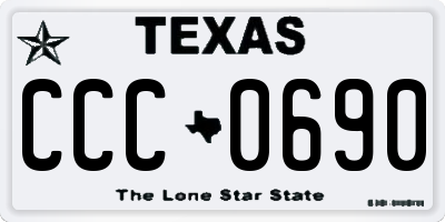TX license plate CCC0690