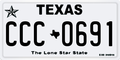 TX license plate CCC0691