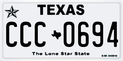 TX license plate CCC0694