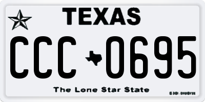 TX license plate CCC0695
