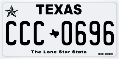 TX license plate CCC0696