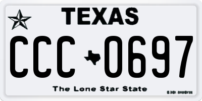 TX license plate CCC0697