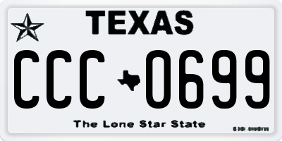 TX license plate CCC0699