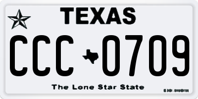 TX license plate CCC0709